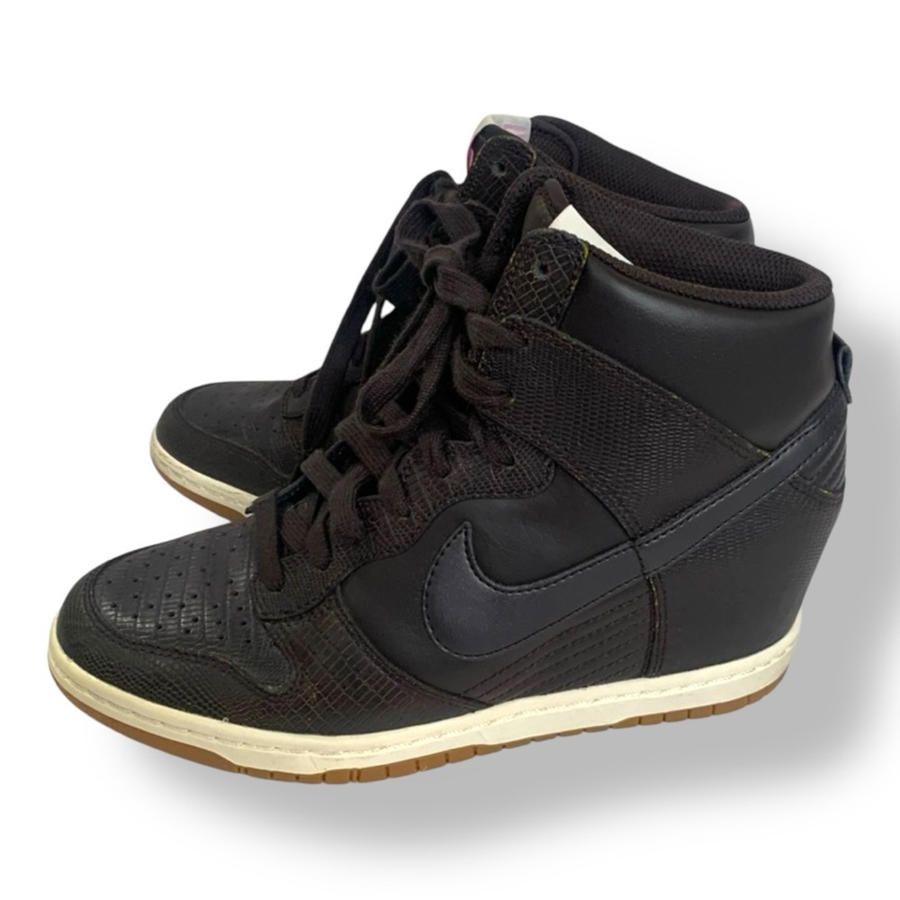 NIKE Dunk Sky Hi Brown Blk Swoosh Hidden Wedge 8